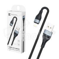 Кабель USB - Lightning BC X57 (5A, оплетка ткань) Черный