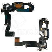 Шлейф для iPhone 12/12 Pro (A2403/A2407) на системный разъем/микрофон Черный