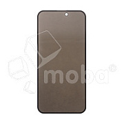 Защитное стекло "Антишпион" для iPhone 15 Pro Max Черный (Закалённое, полное покрытие)