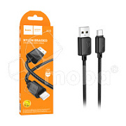 Кабель USB - Type-C Hoco X113 (3А, оплетка нейлон) Черный