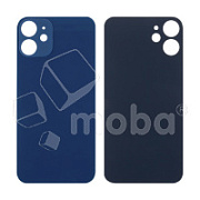 Задняя крышка для iPhone 12 mini (A2399) Синий (стекло, широкий вырез под камеру, логотип)