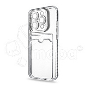 Чехол-накладка для iPhone 15 Pro Max (с защитой камеры, карманом для карт, прозрачный)