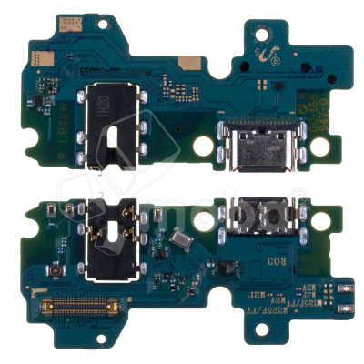 Шлейф для Samsung Galaxy M32/M22 (M325F/M225F) плата на системный разъем/разъем гарнитуры/микрофон - Премиум
