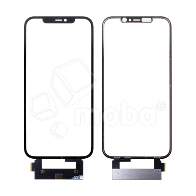 Стекло для переклейки iPhone 12 Pro Max (A2411) с OCA пленкой + тачскрин + рамка Черный - OR (Mitsubishi)