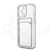 Чехол-накладка для iPhone 13 Pro (с защитой камеры, карманом для карт, прозрачный)